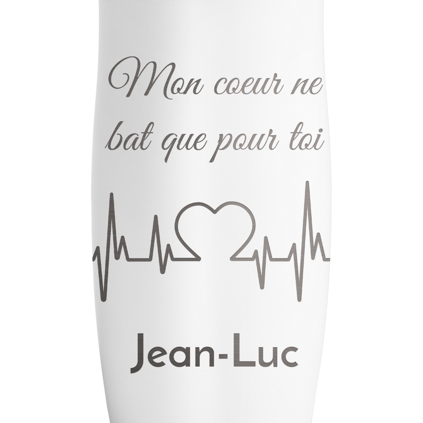 Mug thermos blanc avec gravure avec fermeture Quick-Press pour une femme pour la Saint-Valentin