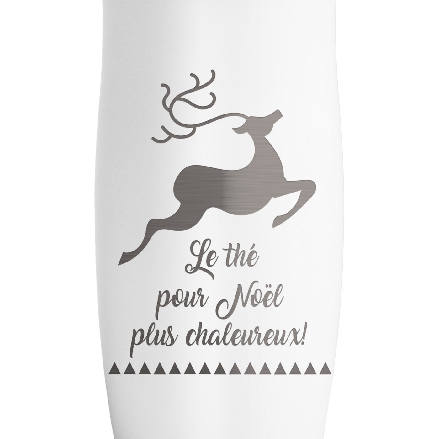 Mug thermos blanc avec gravure avec fermeture Quick-Press pour collègue pour Noël