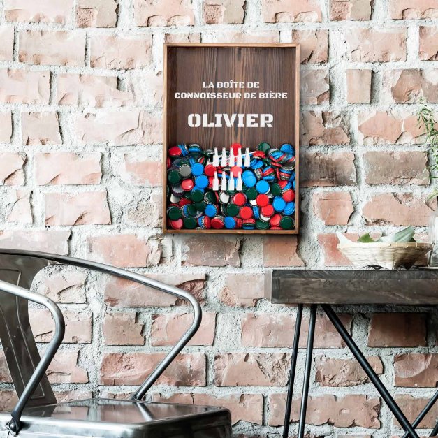 Boîte à capsules de bière pour oncle