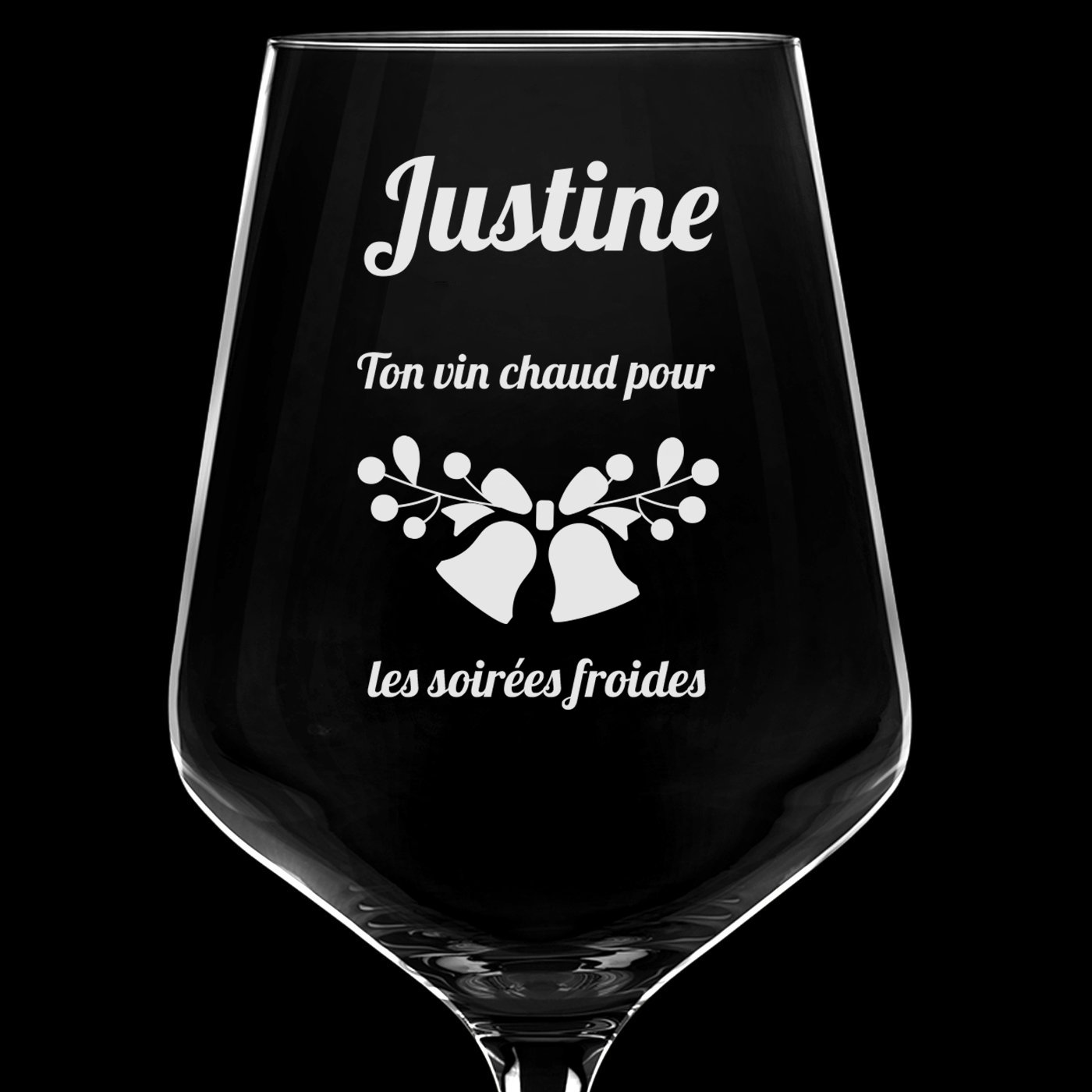 Verre à vin taille XL avec gravure pour elle pour Noël