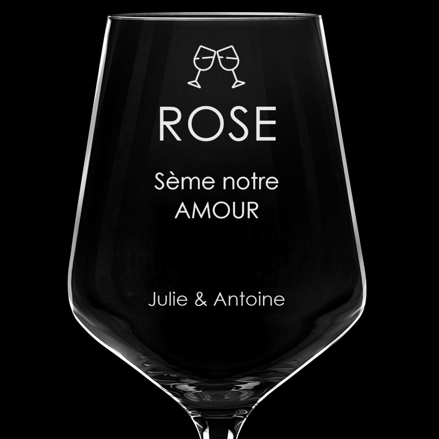 Verre à vin taille XL avec gravure pour une témoin de mariage