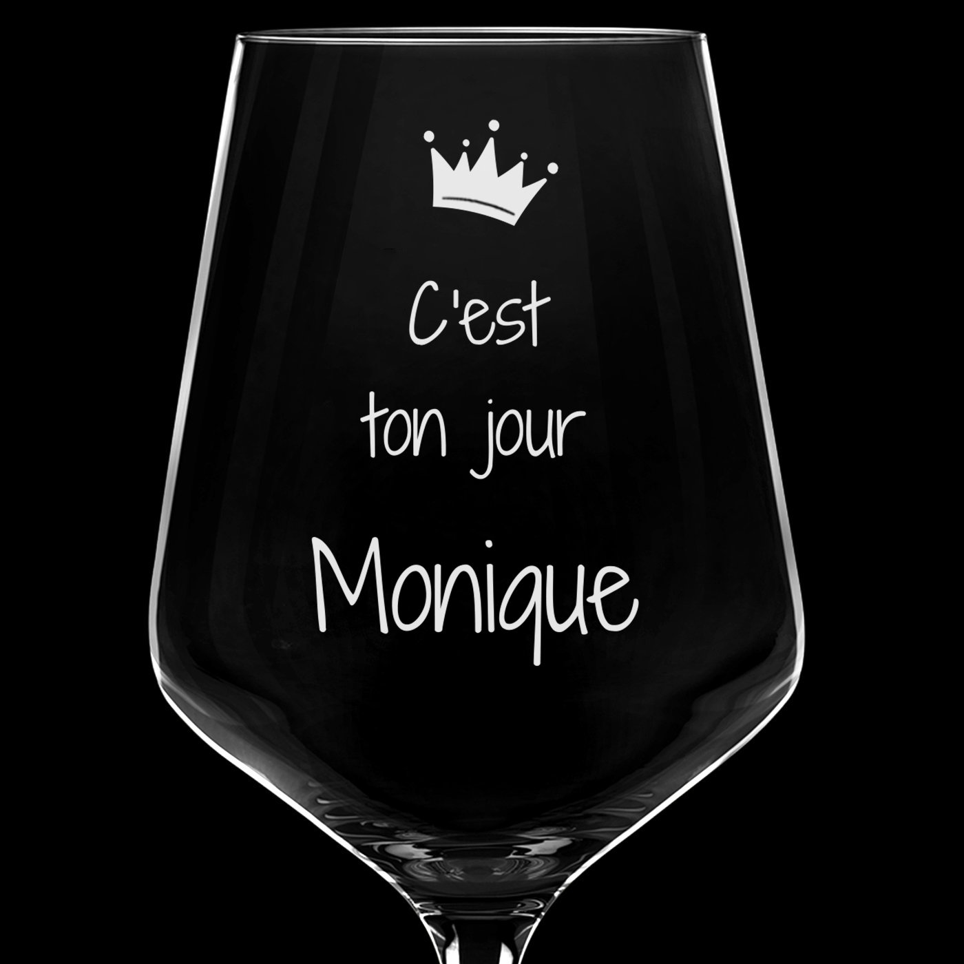 Verre à vin taille XL avec gravure pour elle pour son anniversaire