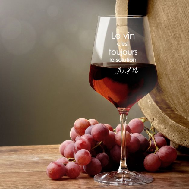 Verre à vin taille XL avec gravure pour elle