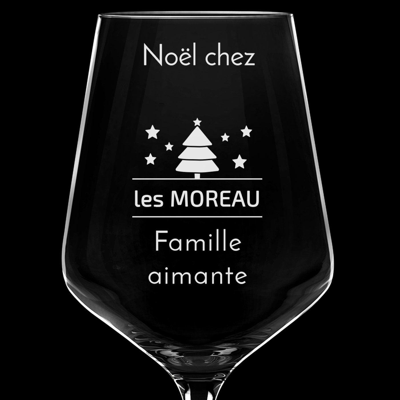 Verre à vin taille XL avec gravure pour parents pour Noël