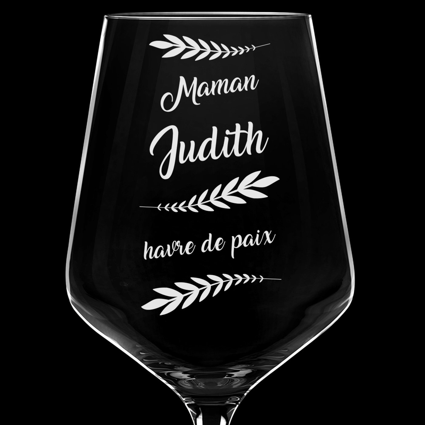 6 verres à vin taille XL avec gravure pour maman