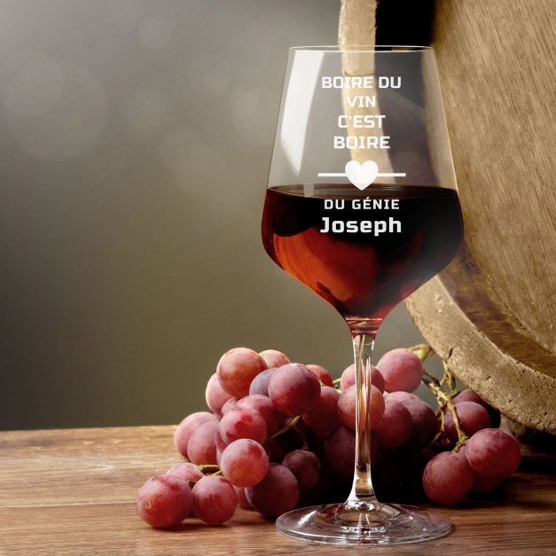 6 verres à vin taille XL avec gravure pour l'anniversaire de papa