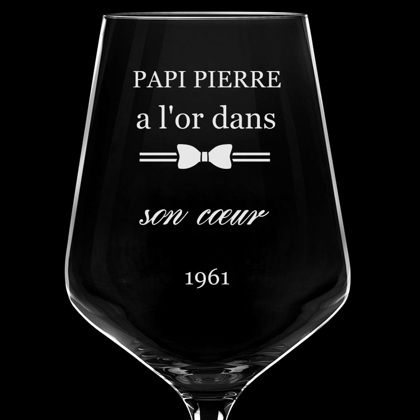6 verres à vin taille XL avec gravure pour l'anniversaire de papy