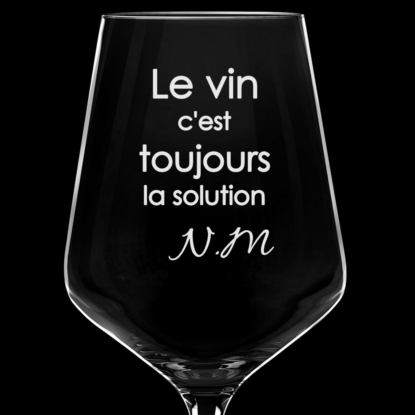 6 verres à vin taille XL avec gravure pour l'anniversaire d'une collègue