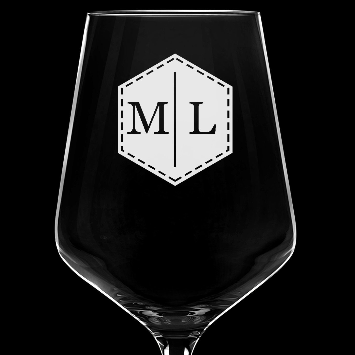 6 verres à vin taille XL avec gravure pour un proche avec des initiales