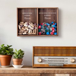 Collecteur de bouchons de vin et de bière personnalisé pour un couple
