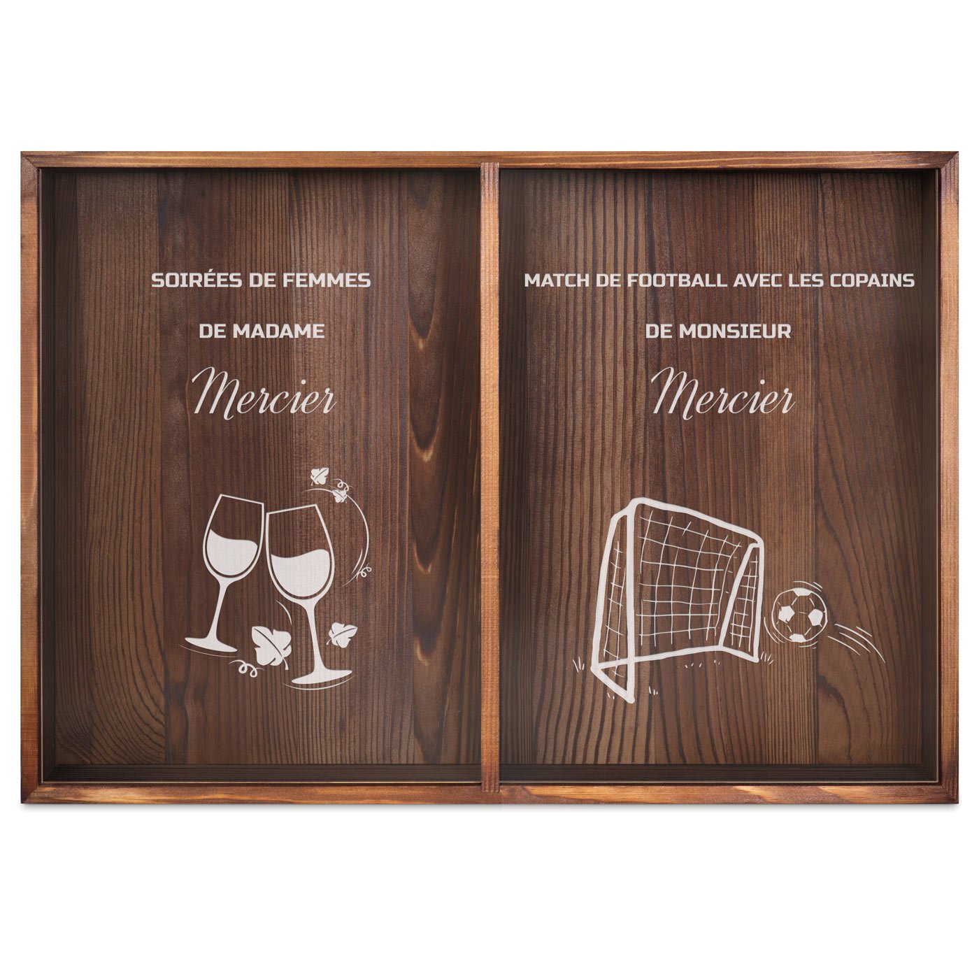Collecteur de bouchons de vin et de bière personnalisé pour un couple
