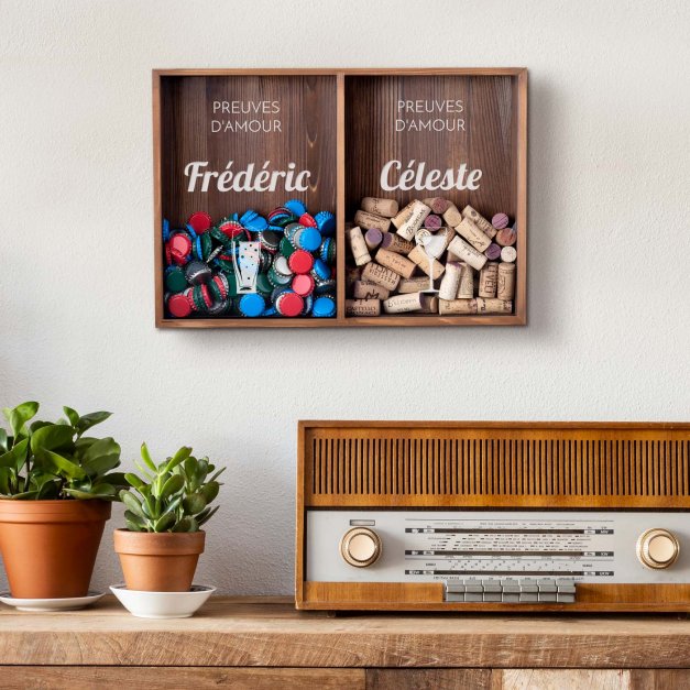 Collecteur de bouchons de vin et de bière personnalisé pour lui et pour elle