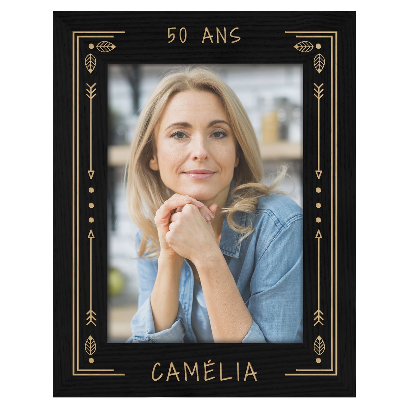 Cadre photo personnalisé noir pour femme pour ses 40 ans