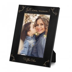 Cadre photo personnalisé noir pour maman