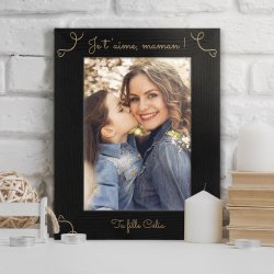 Cadre photo personnalisé noir pour maman