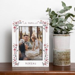 Cadre photo personnalisé en bois blanc pour une crémaillère 