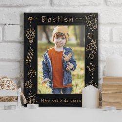 Cadre photo personnalisé noir pour un petit garçon