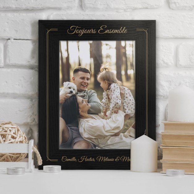 Cadre photo personnalisé noir pour une crémaillère 