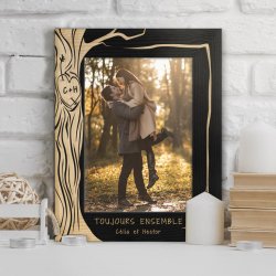 Cadre photo personnalisé noir pour la Saint-Valentin