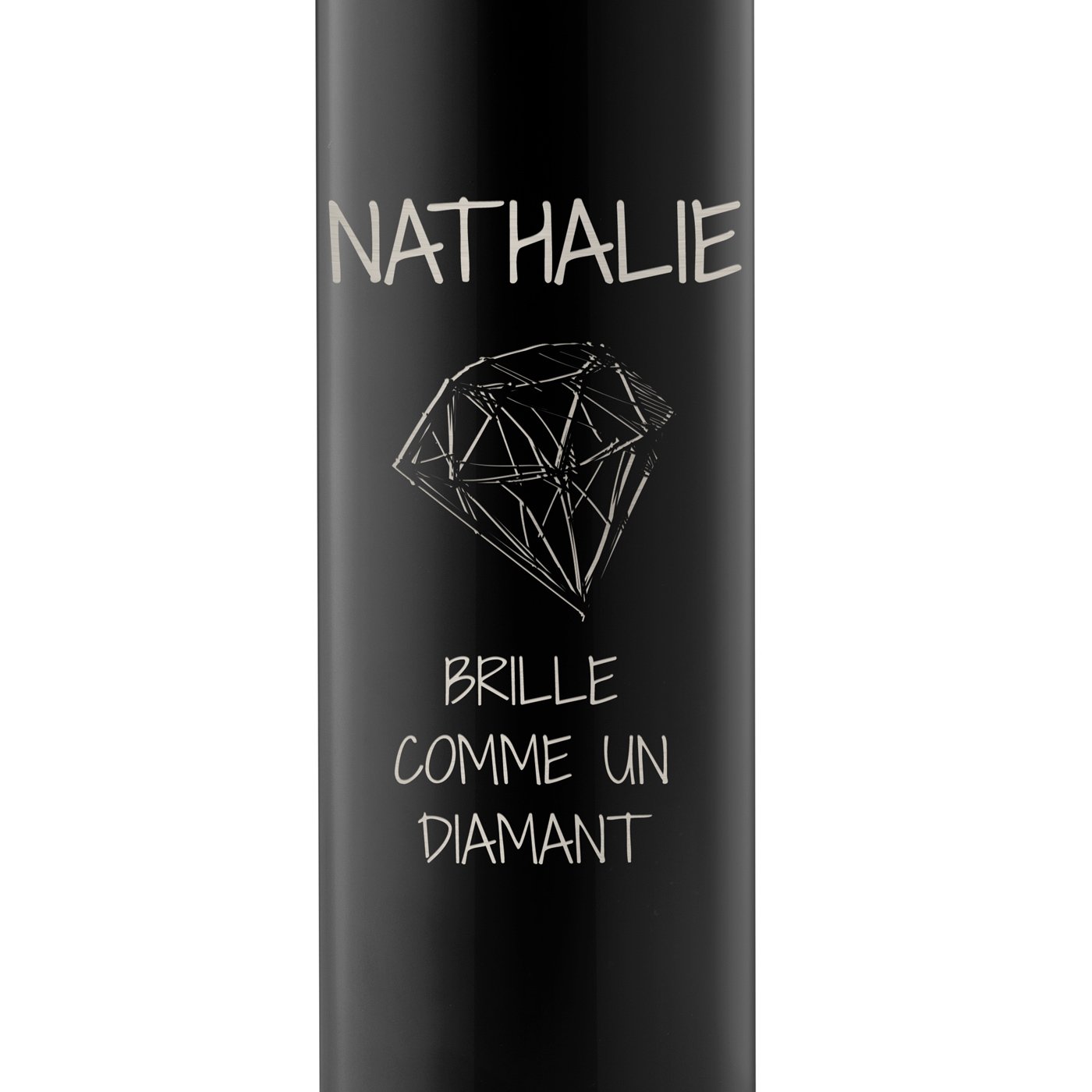 Bouteille isotherme noire personnalisée avec affichage LED pour une copine pour la Saint-Valentin