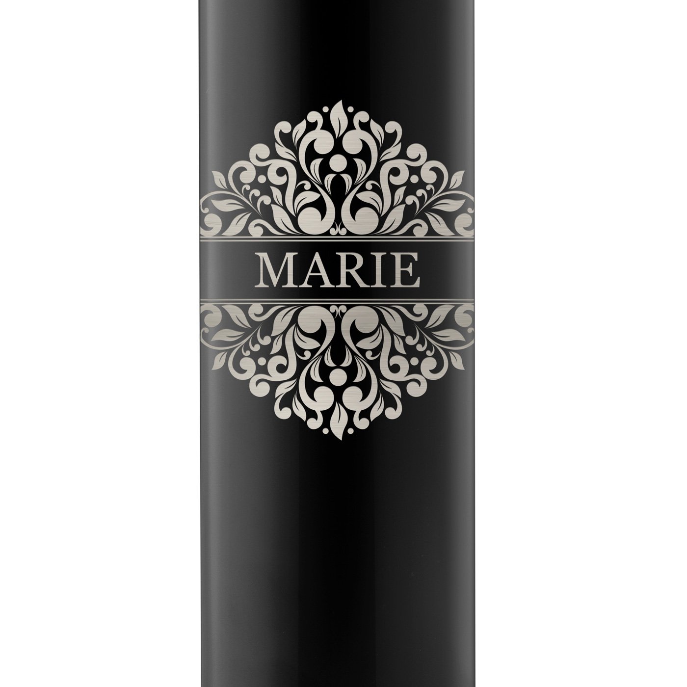 Bouteille isotherme noire personnalisée avec affichage LED pour l'anniversaire de maman
