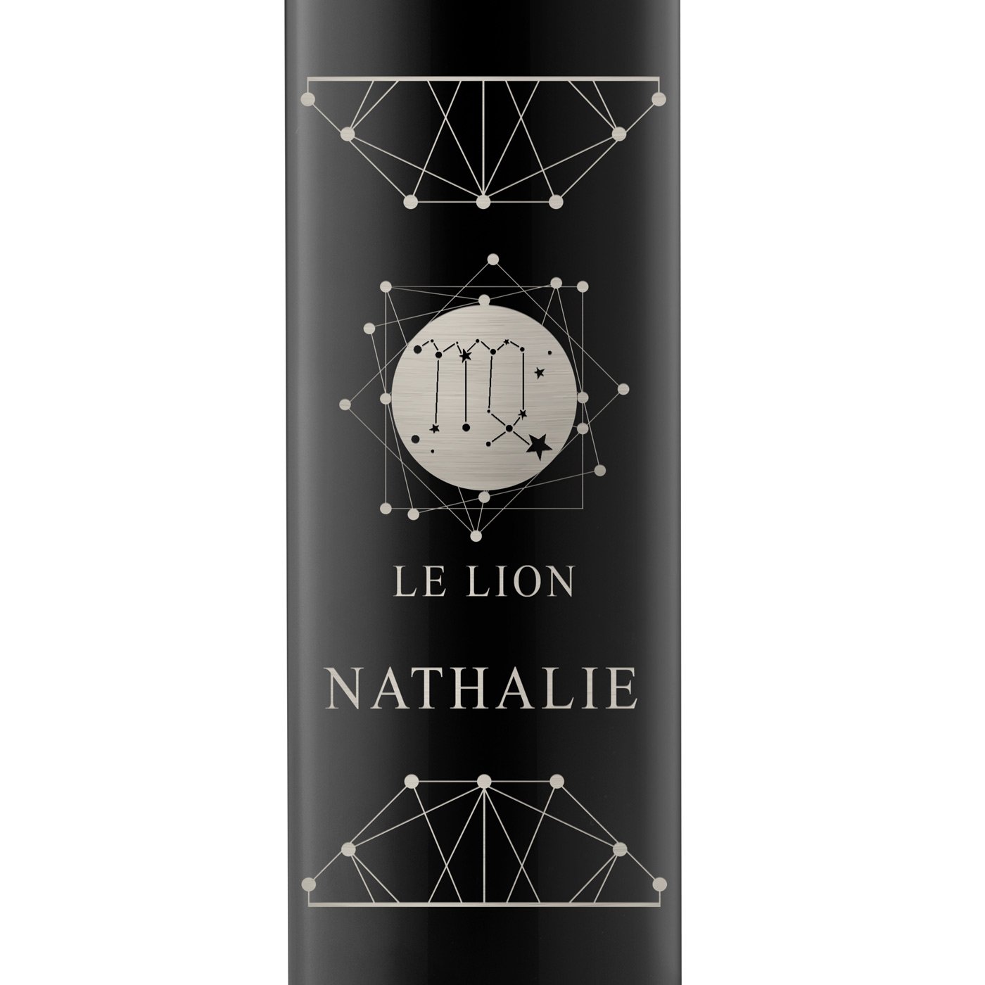 Bouteille isotherme noire personnalisée avec un affichage LED pour l'anniversaire d'une femme
