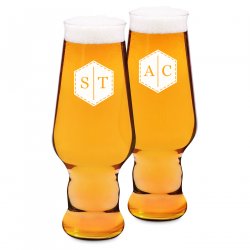 Ensemble de 2 verres à bière avec gravure Krosno Splendour pour couple avec initiales