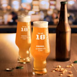 Ensemble de 6 verres à bière avec gravure Krosno Splendour pour lui pour ses 18 ans