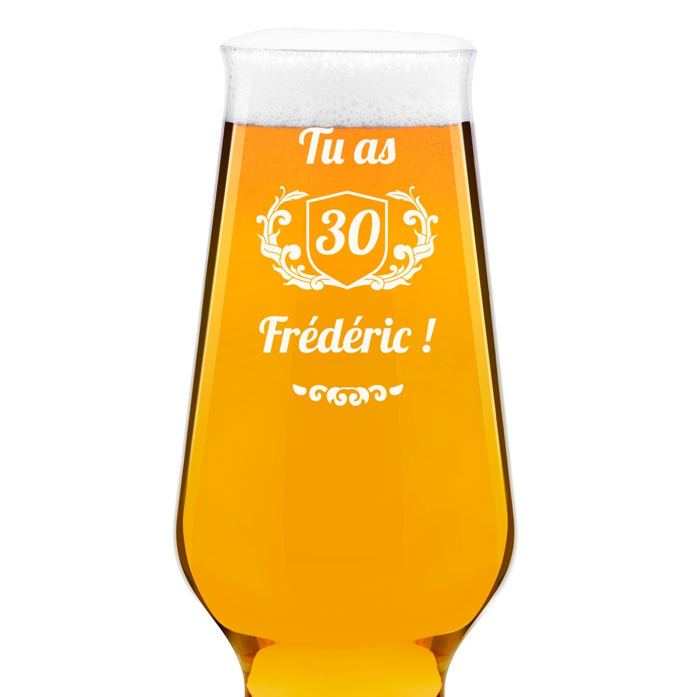 Ensemble de 6 verres à bière avec gravure Krosno Splendour pour lui pour 30e anniversaire