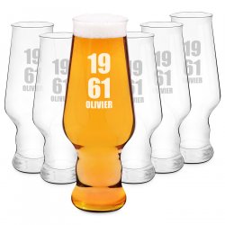 Ensemble de 6 verres à bière avec gravure Krosno Splendour pour homme pour 50 ans