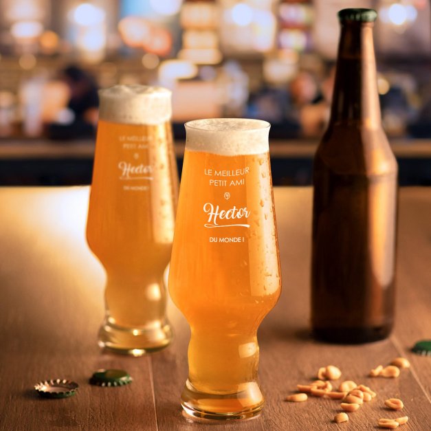 Ensemble de 6 verres à bière avec gravure Krosno Splendour pour copain fiancé pour la saint valentin