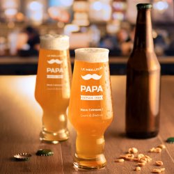 Ensemble de 6 verres à bière avec gravure Krosno Splendour pour le meilleur papa