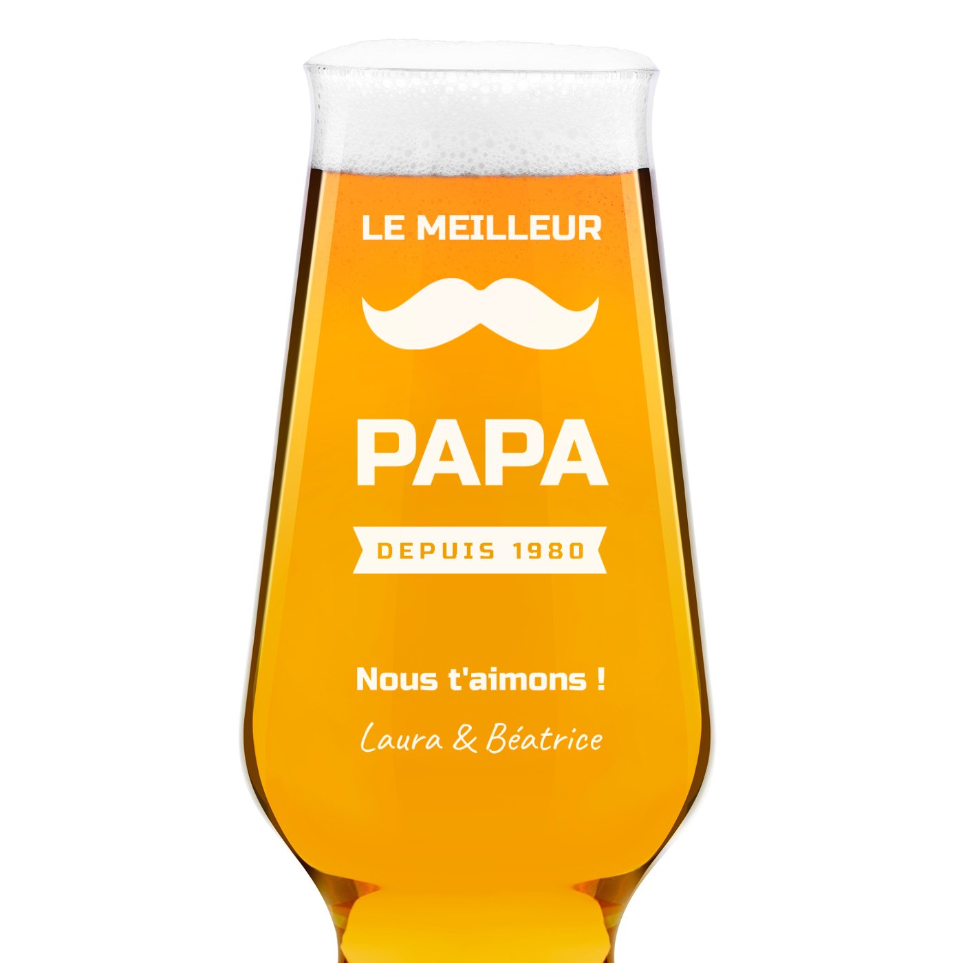 Ensemble de 6 verres à bière avec gravure Krosno Splendour pour le meilleur papa