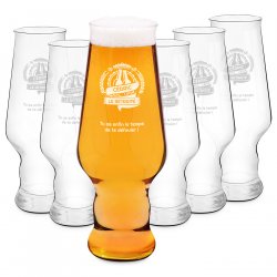 Ensemble de 6 verres à bière avec gravure Krosno Splendour pour départ à la retraite