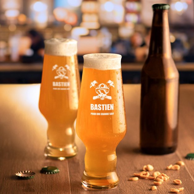 Ensemble de 6 verres à bière avec gravure Krosno Splendour pour pompier