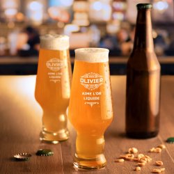 Ensemble de 6 verres à bière avec gravure Krosno Splendour pour patron