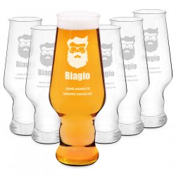 Ensemble de 6 verres à bière avec gravure Krosno Splendour pour un barbu pour la saint nicolas