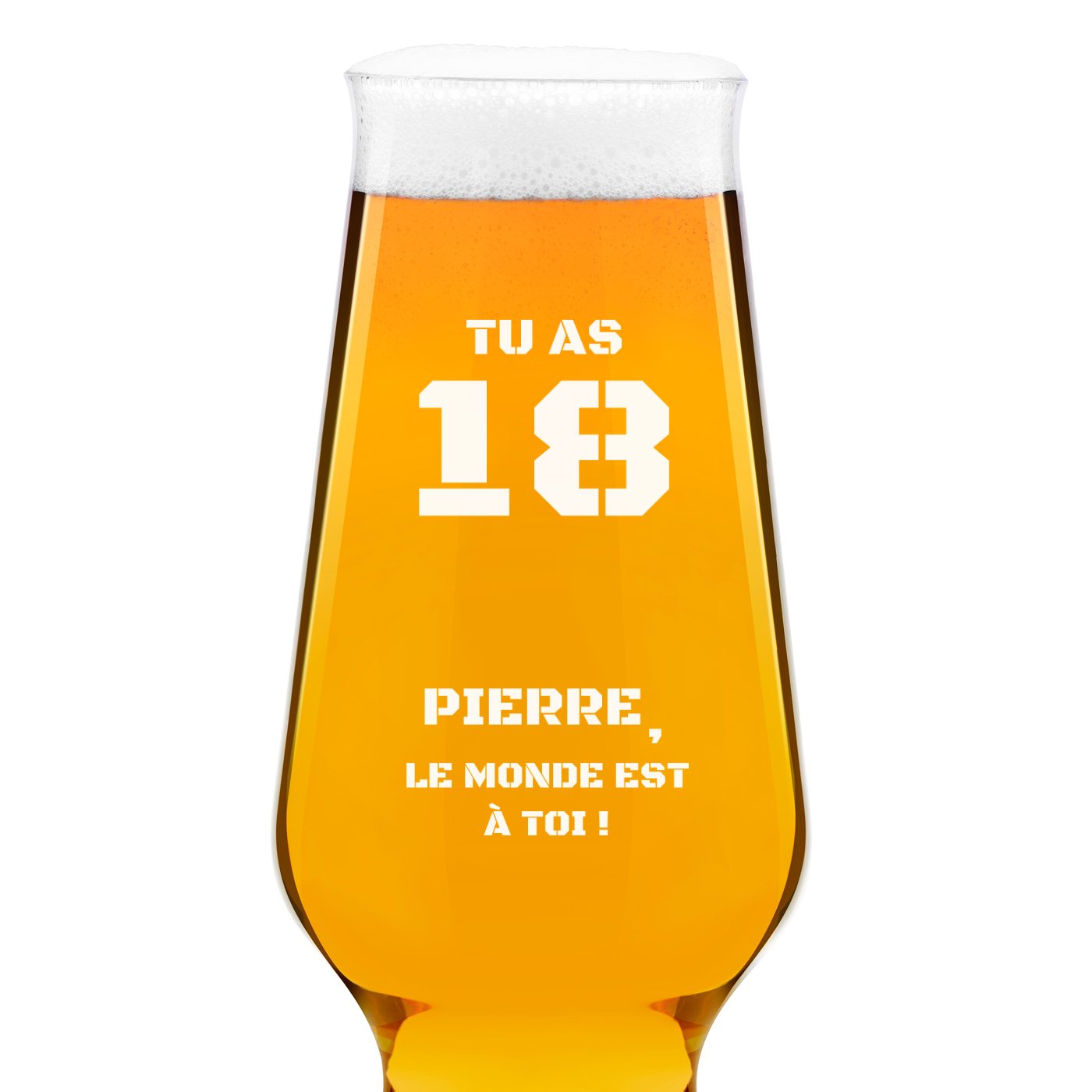 Verre à bière Krosno Splendour avec gravure pour lui pour ses 18 ans
