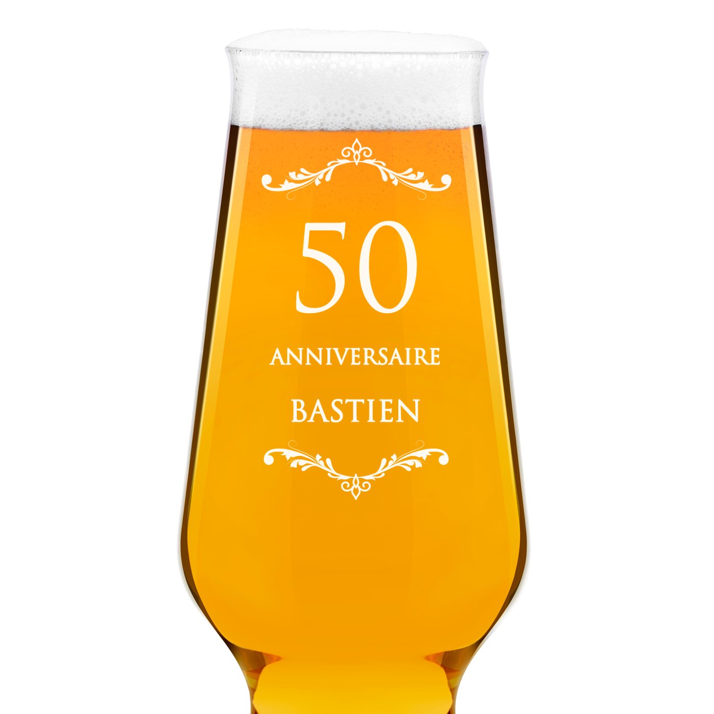 Verre à bière Krosno Splendour avec gravure pour lui pour 50e anniversaire