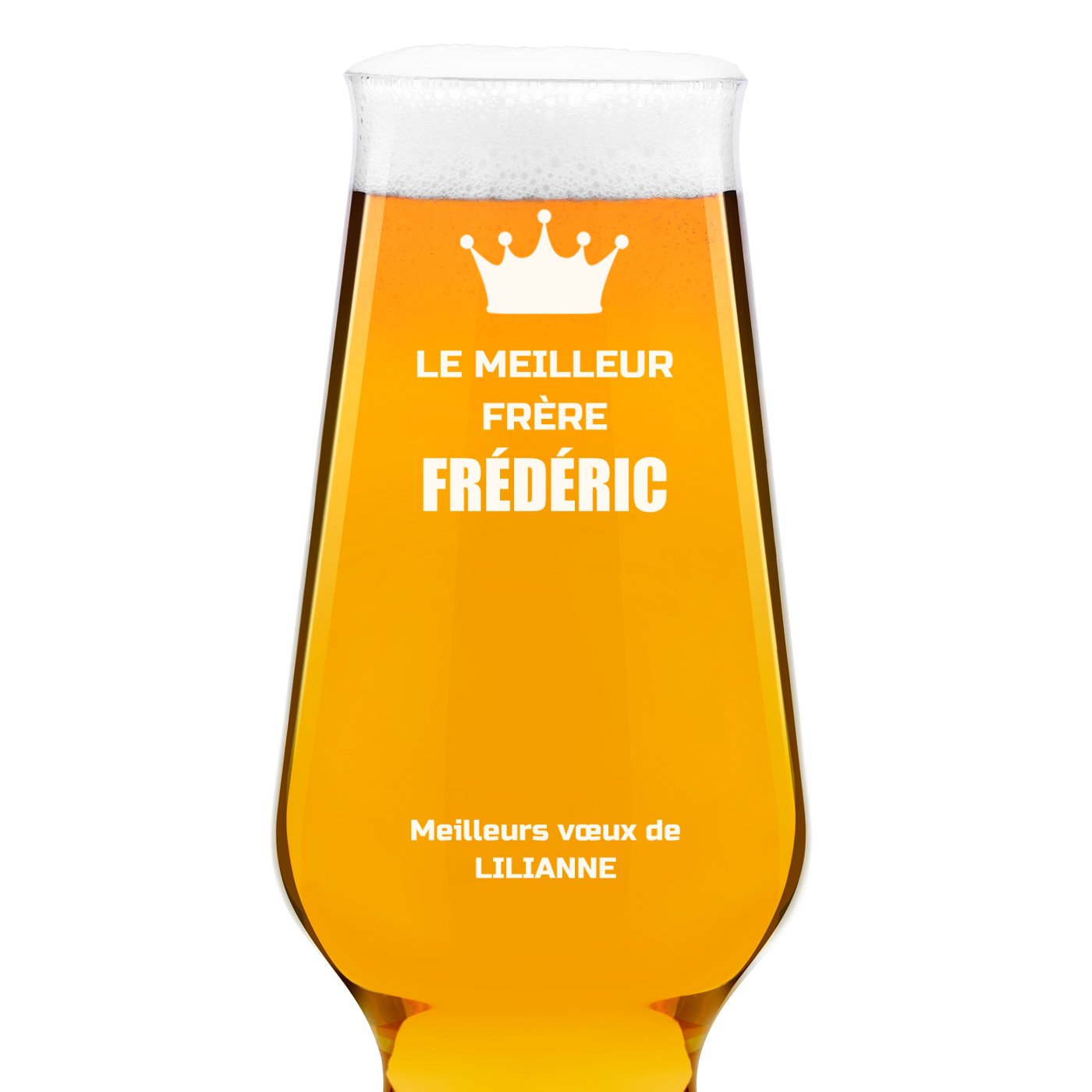 Verre à bière Krosno Splendour avec gravure pour frère