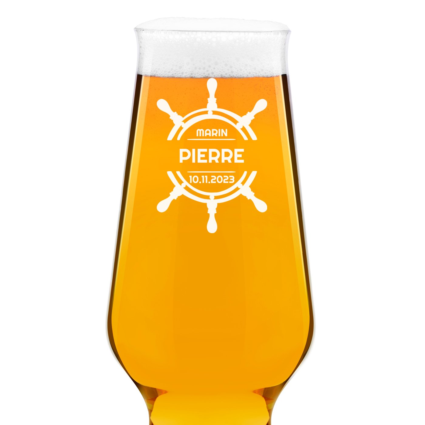 Verre à bière Krosno Splendour avec gravure pour lui capitaine marin