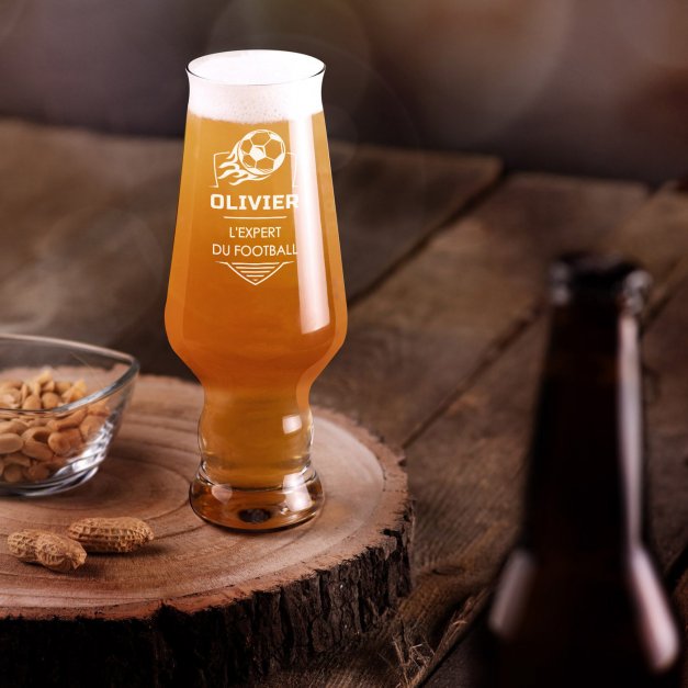 Verre à bière Krosno Splendour avec gravure pour lui fan de foot