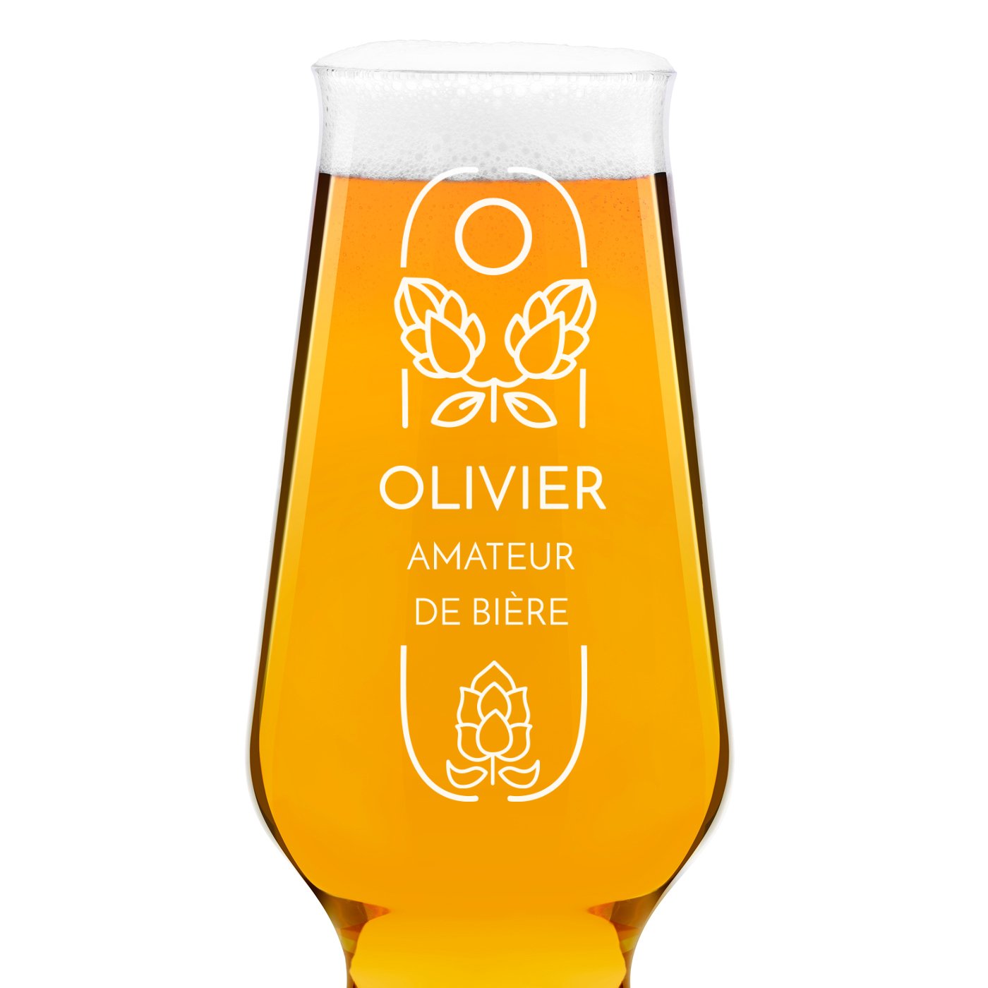 Verre à bière Krosno Splendour avec gravure pour homme amateur de bière