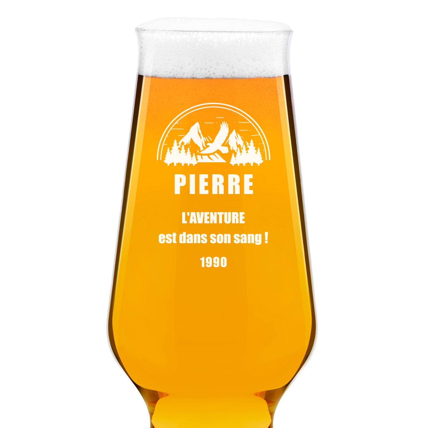 Verre à bière Krosno Splendour avec gravure pour voyageur passionné