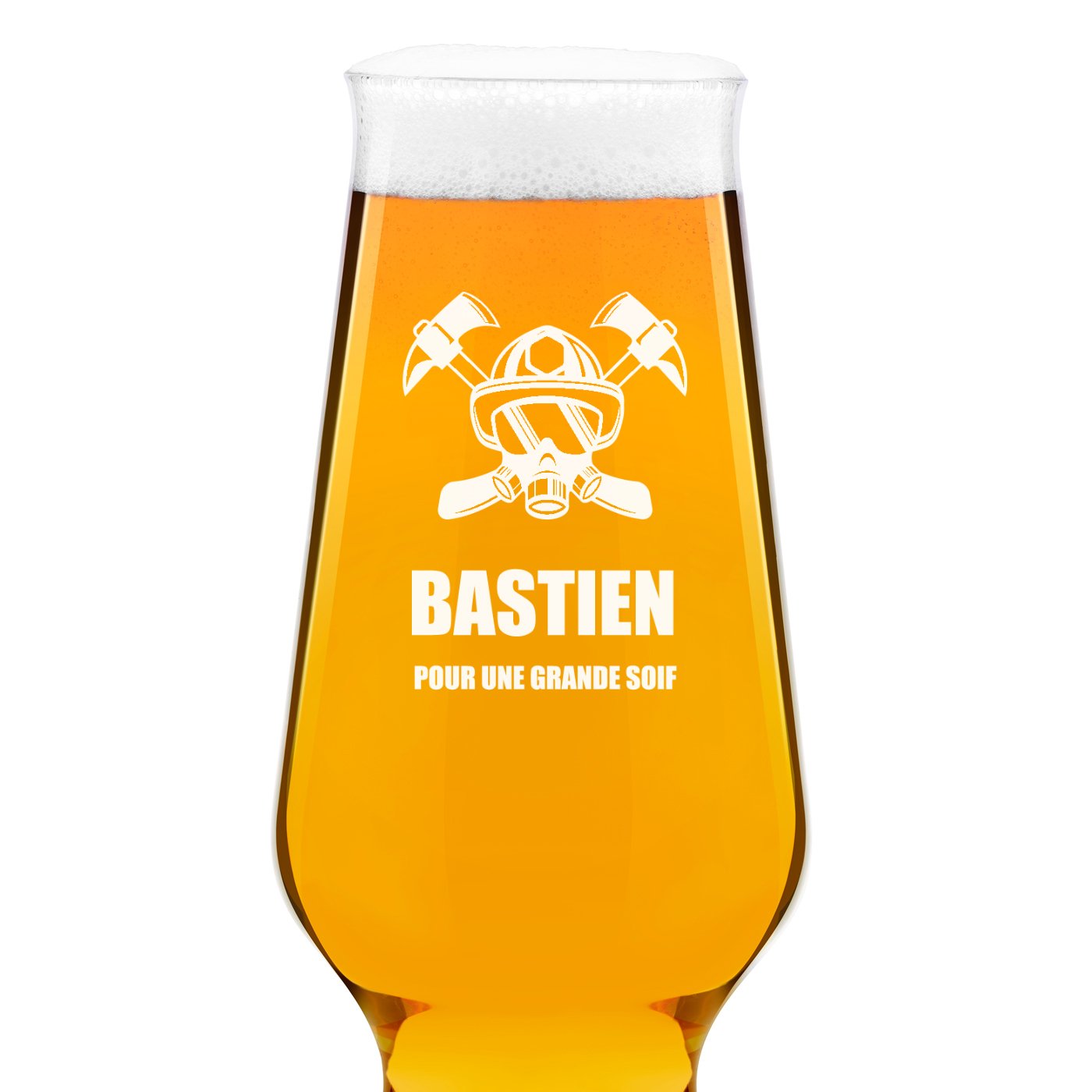 Verre à bière Krosno Splendour avec gravure pour pompier