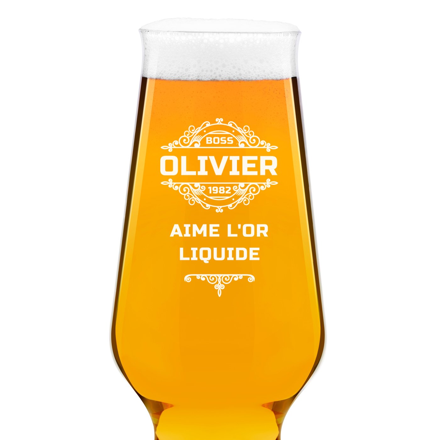 Verre à bière Krosno Splendour avec gravure pour patron