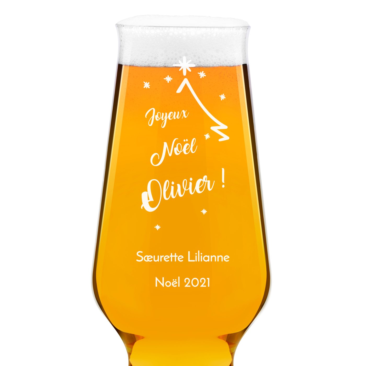 Verre à bière Krosno Splendour avec gravure pour frère pour Noël