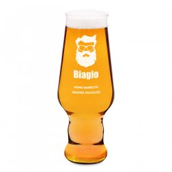 Verre à bière Krosno Splendour avec gravure pour un barbu pour la saint nicolas