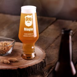 Verre à bière Krosno Splendour avec gravure pour un barbu pour la saint nicolas