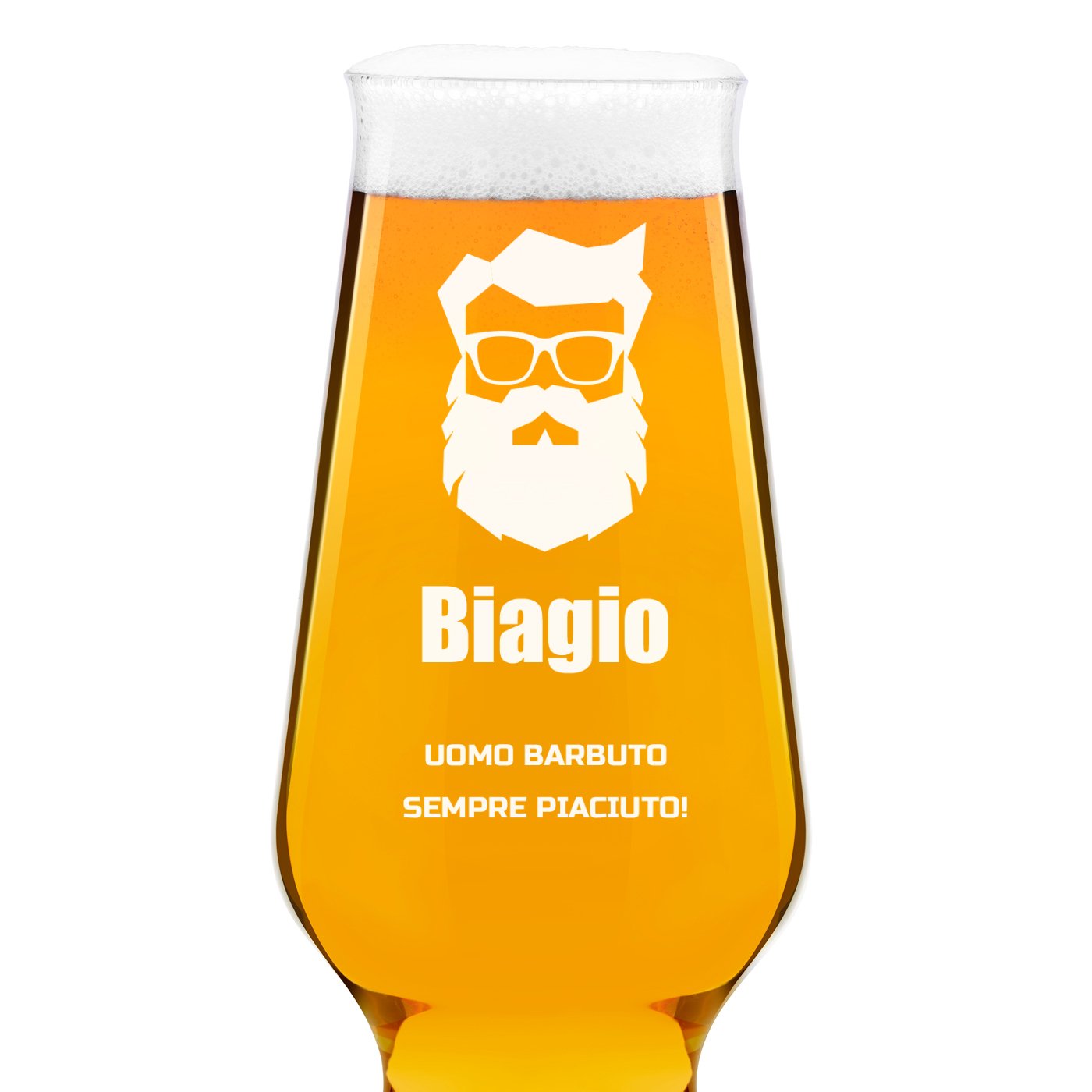 Verre à bière Krosno Splendour avec gravure pour un barbu pour la saint nicolas